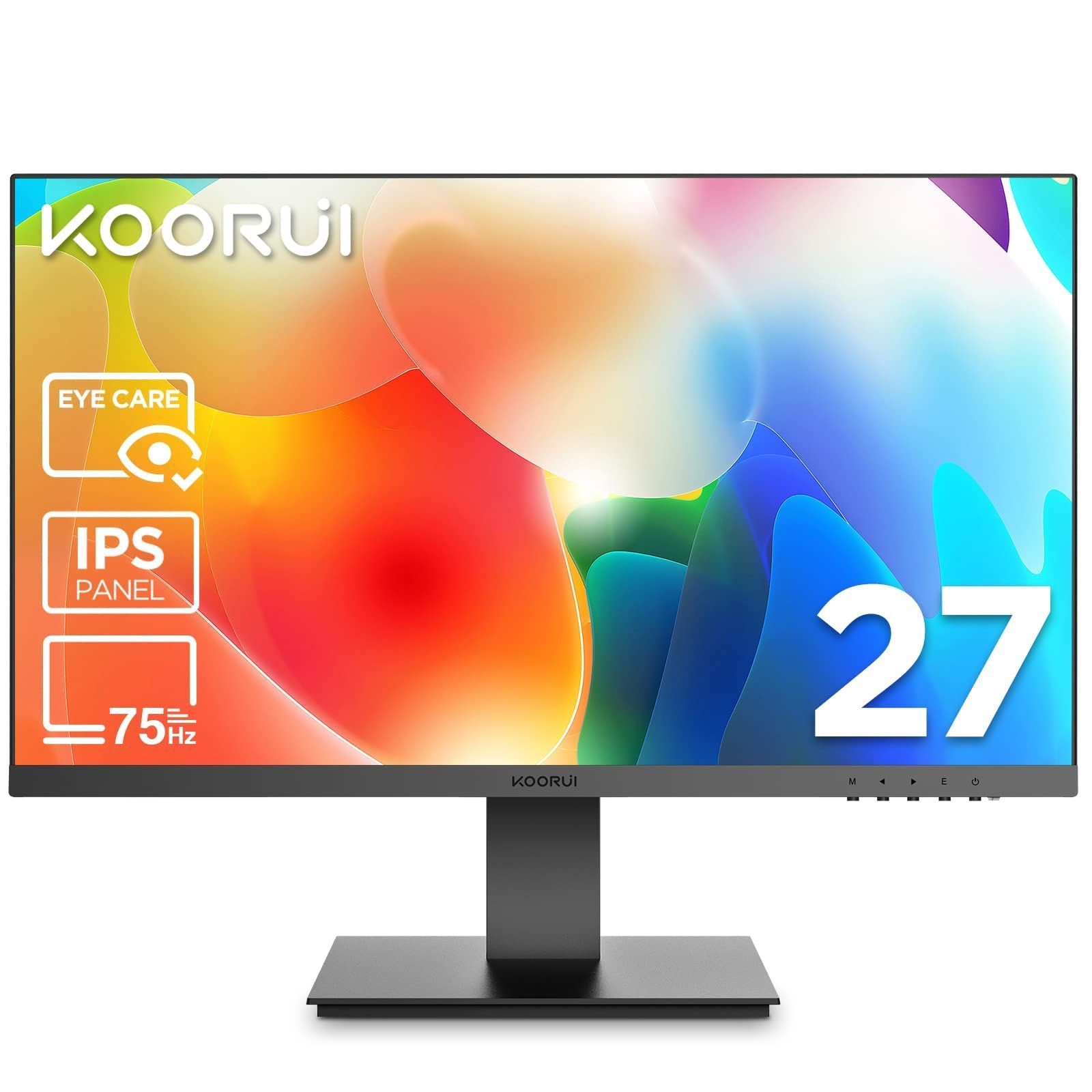 【在庫処分】VA フルHD 非光沢 27インチ、ディスプレイ pcモニター モニター (75hz/5ms/HDMI KOORUI VGA/VESA対応/アイケア/広い視野角178°/スピーカー非搭載)デスクトップディスプレイ27N1