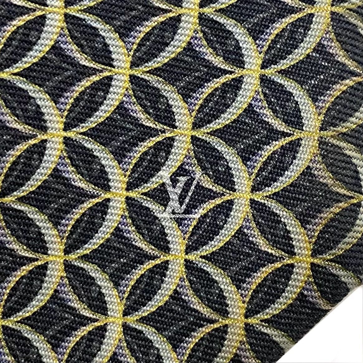 SJ3【LOUIS VUITTON】ネクタイ SILK/シルク 100% ネイビー系