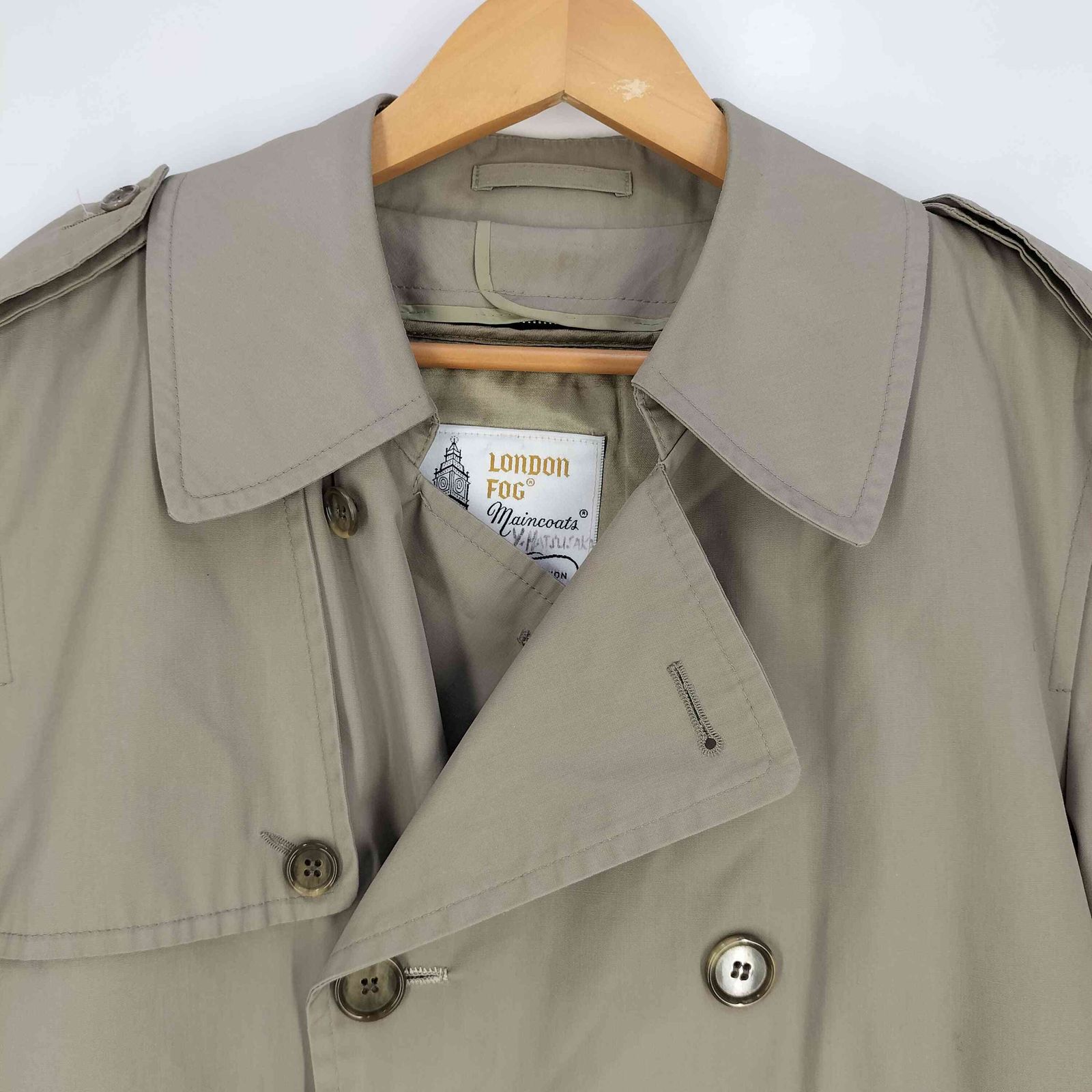【美品】LONDONFOG トレンチコート ライナー 送料無料 グレー USA製 USA VINTAGE TOWNE BY LONDON FOG TRENCH COAT WITH LINER