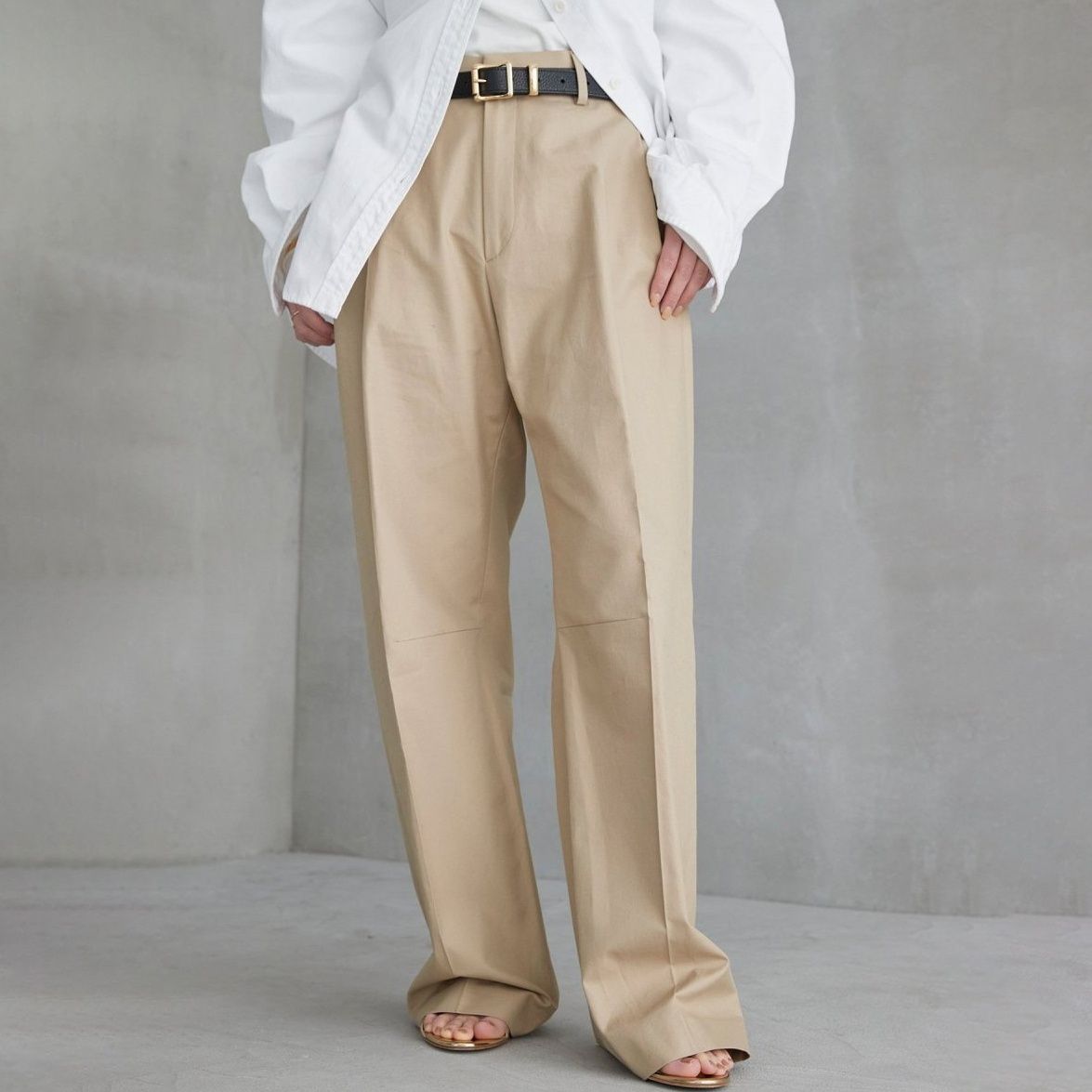 【新品】MUSE de Deuxieme Classeタック チノ ワイドパンツ 新品】MUSE de Deuxieme Classeタック チノ ワイドパンツ 【公式通販】