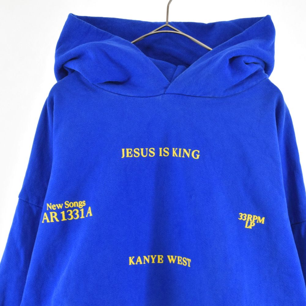 KANYE WEST (カニエウェスト) Jesus Is King Vinyl Pullover Sweat Hoodie ジーザスイズキング スウェットパーカー ブルー - メルカリ