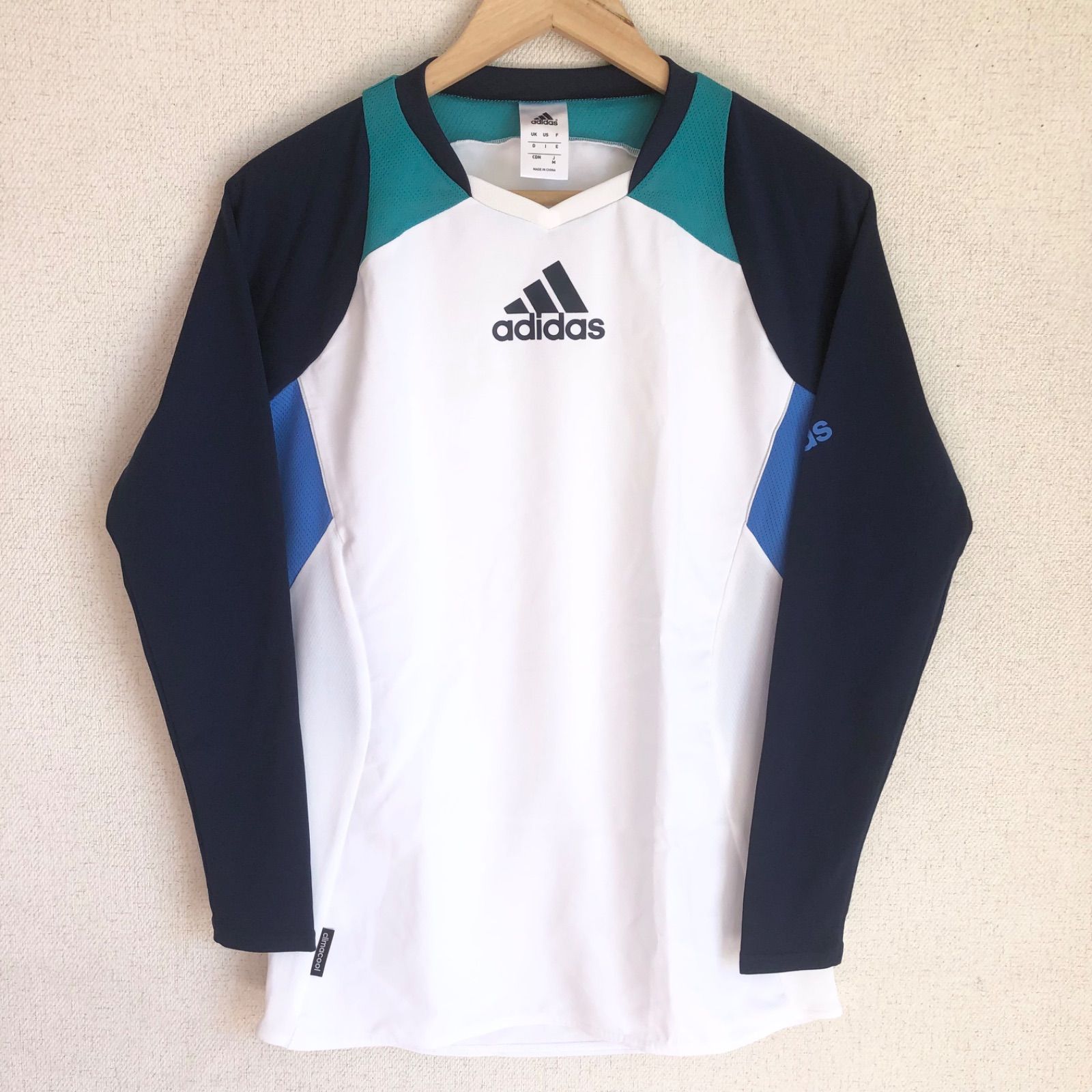 【2025年新作】 adidas y2kグランジ紺白 ジャージ トラックジャケット デカロゴ トップス