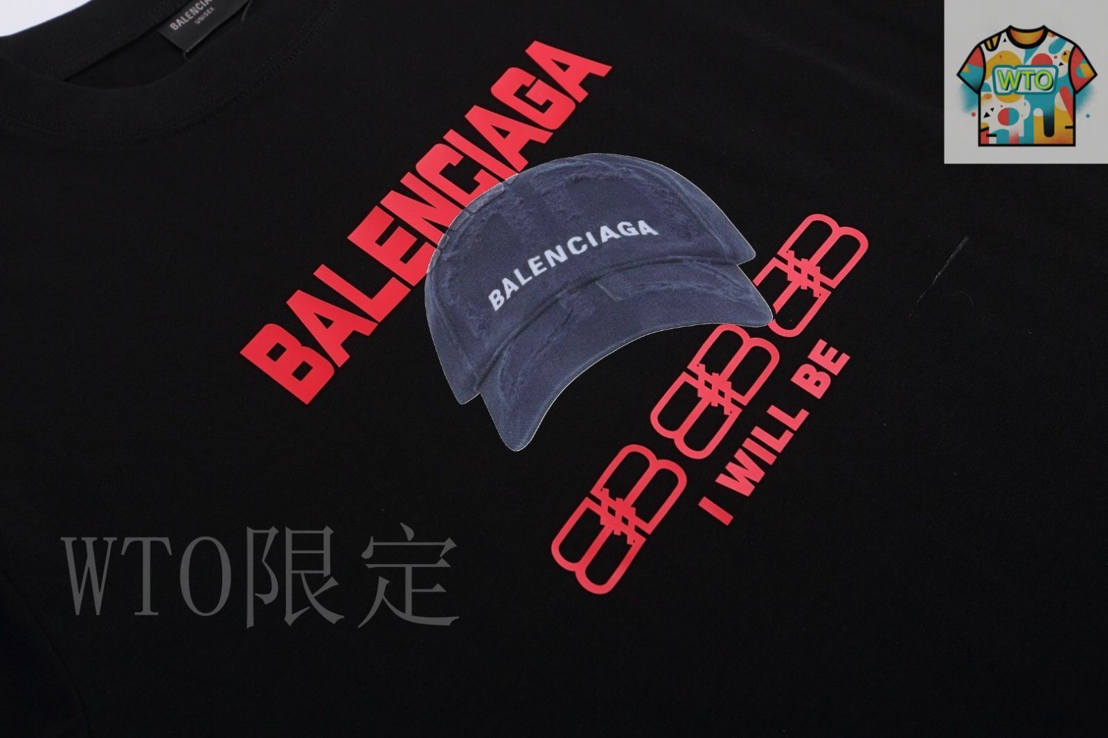 BALENCIAGA 【今日特価】BALSENCIAGA シリコン文字 T シャツ 