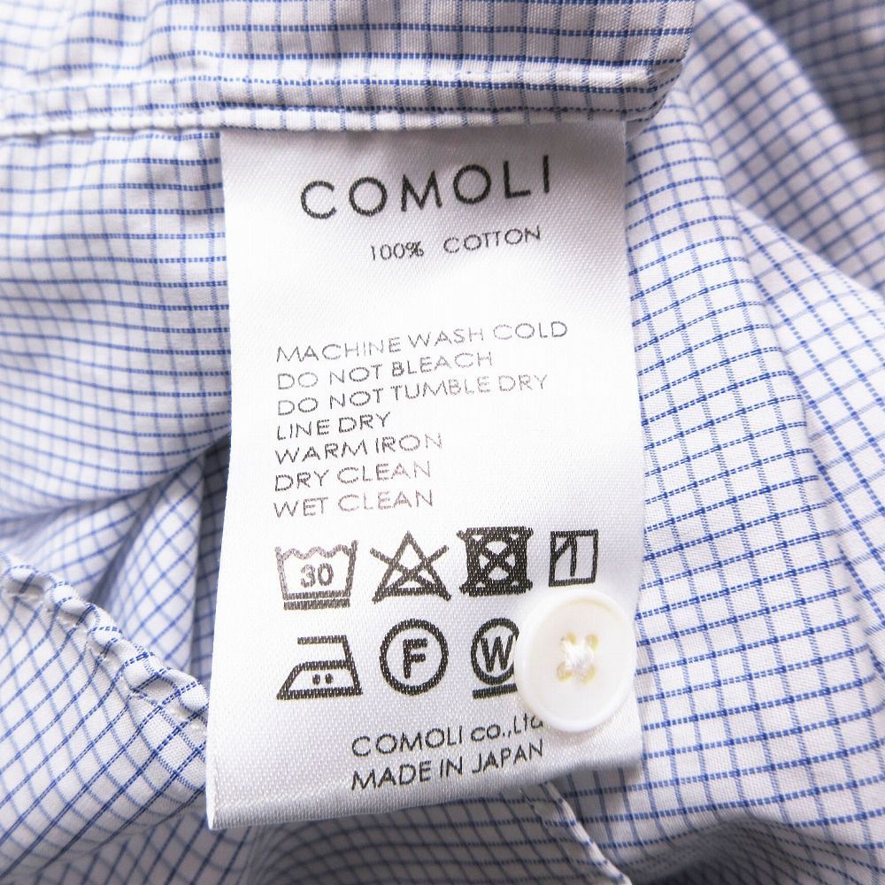 21ss COMOLI コモリ ポプリン シャツ グラフチェック柄 長袖