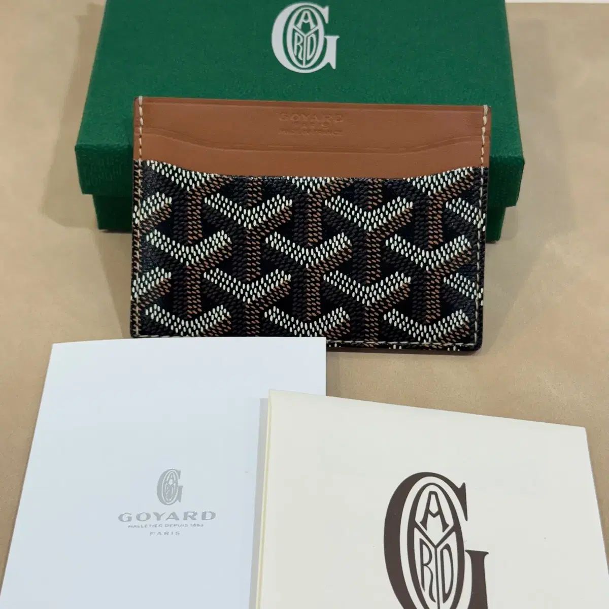 Goyard ゴヤール サン シュルピス カードウォレット ブラック Tan