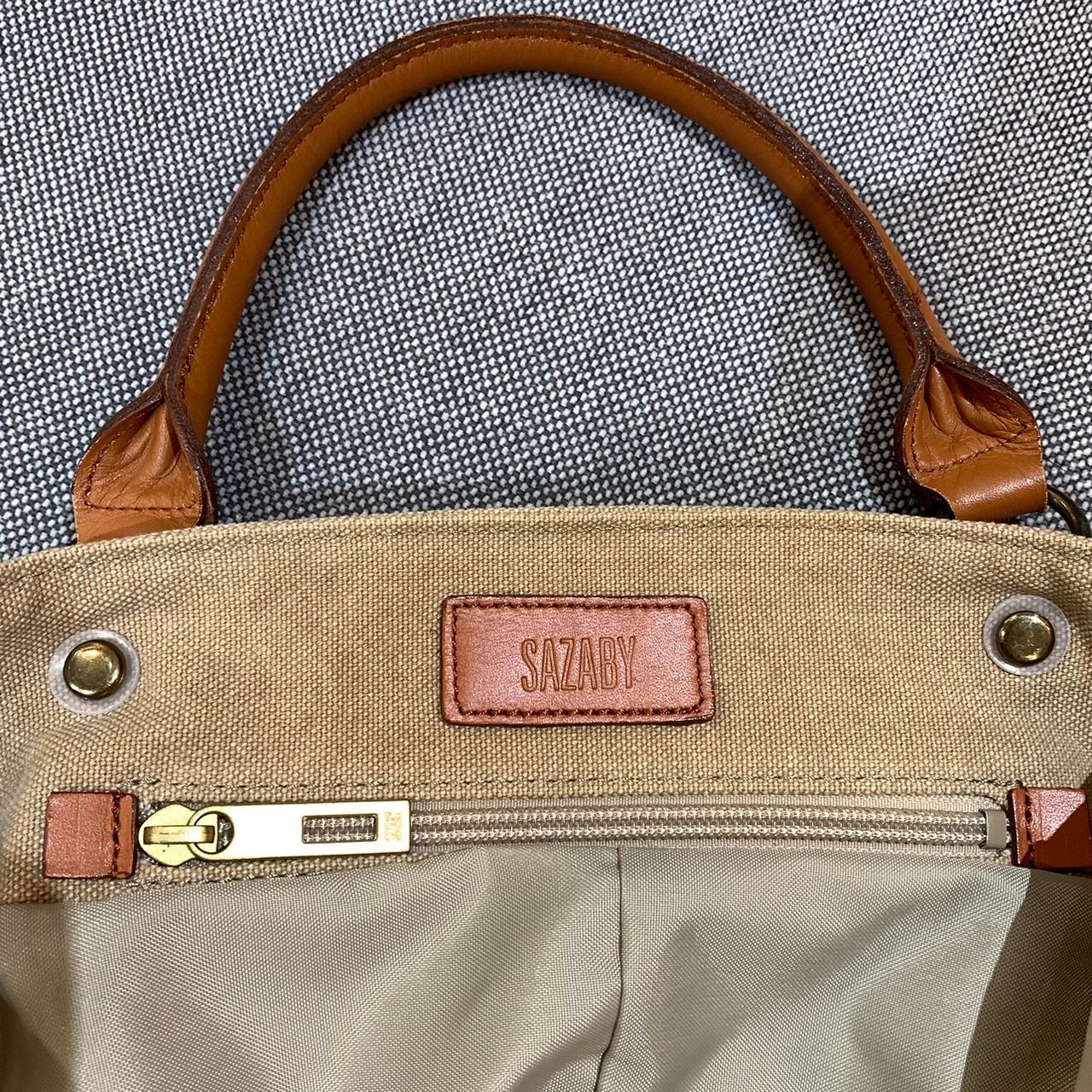 SAZABY サザビー 2WAYトートバッグ キャンバス地ナイロントートバッグ 