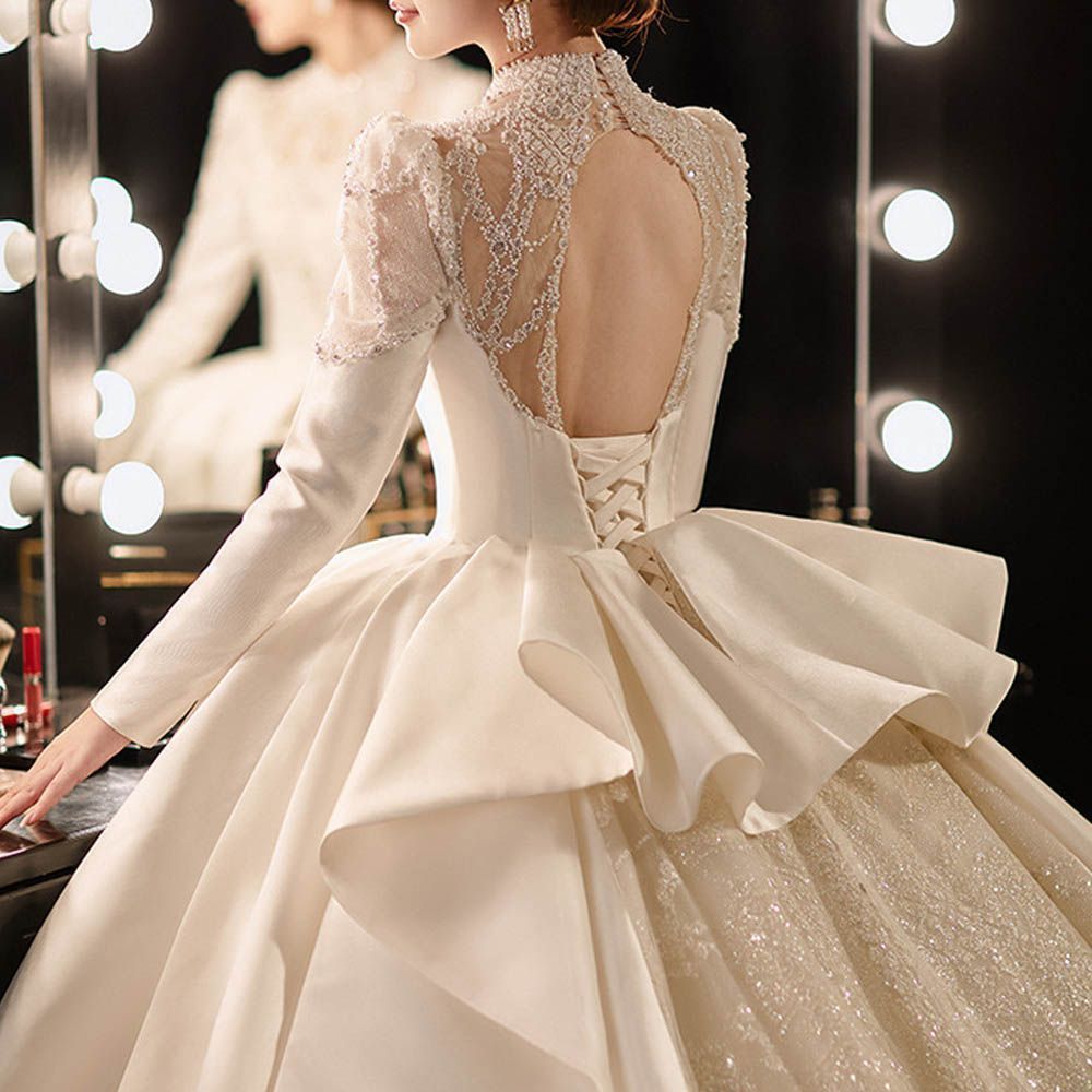 ウエディングドレス 長袖 結婚式 安い Aライン 二次会 花嫁 白 大きいサイズ 海外挙式 パーティードレス 披露宴 ブライダル ロングドレス 演奏会 ウエディングドレス 結婚式 二次会 袖あり 花嫁 披露宴 ウェディング