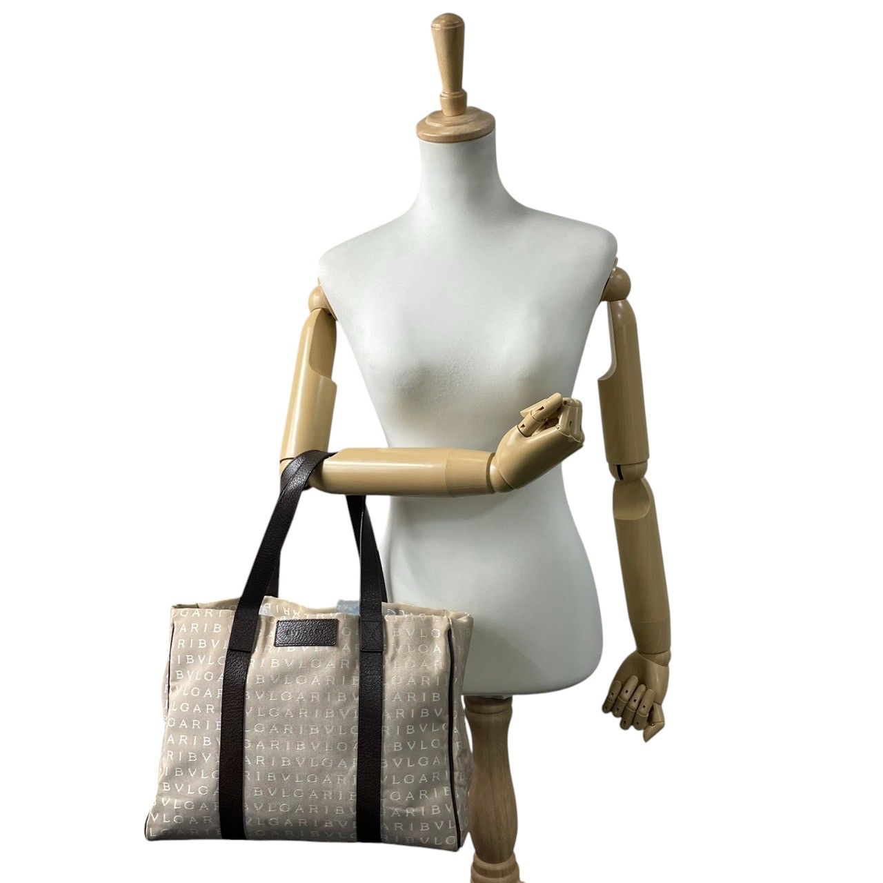 BVLGARI ブルガリ トートバッグ ロゴマニア ハンドバッグ キャンバス