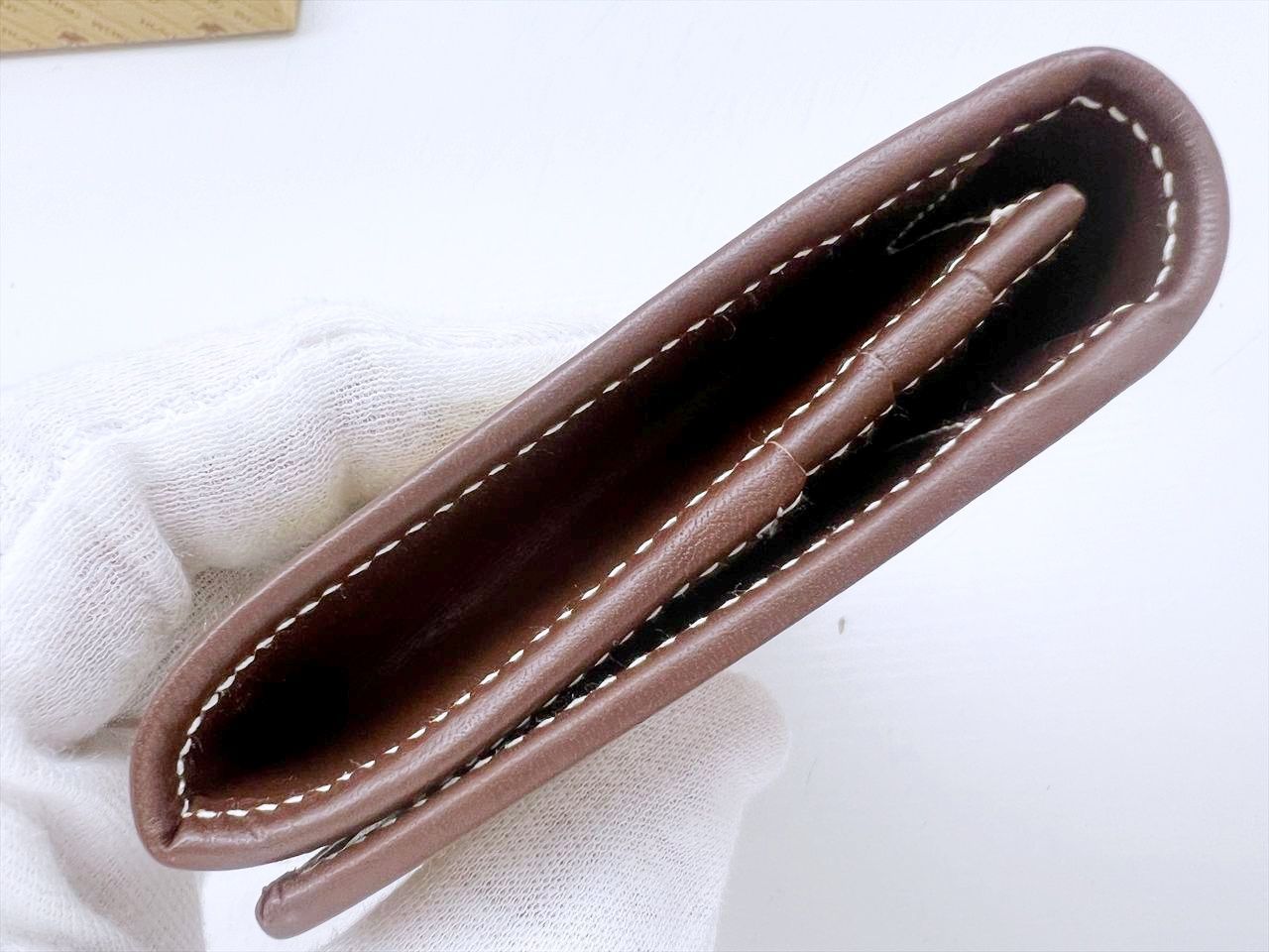 未使用保管　ハンティングワールド　サファリロゴ　キャンバス　レザー　三つ折り財布 使用感なし 美品 HUNTING WORLD ハンティングワールド サファリ