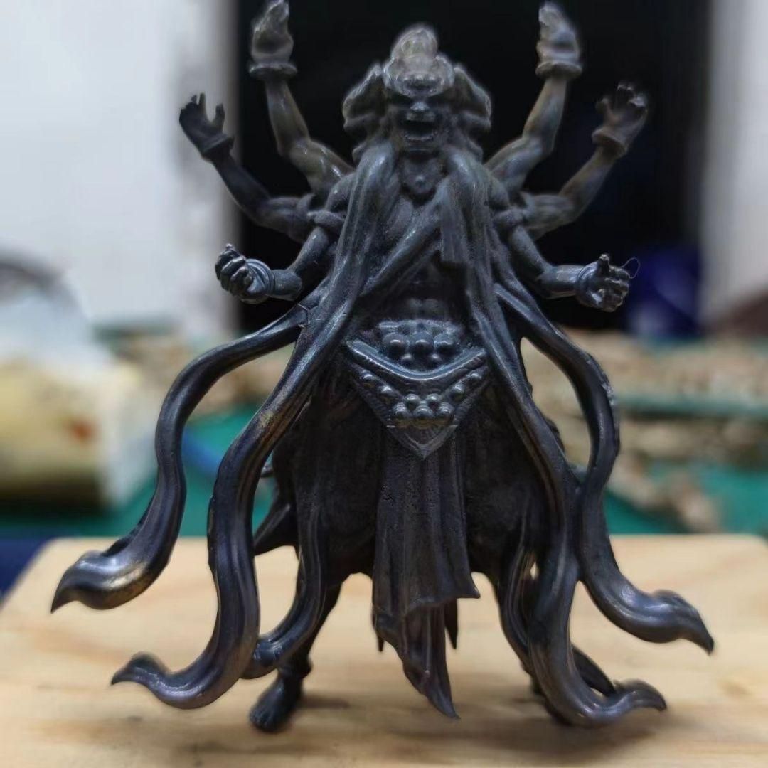 銅製 六臂三頭六道 非天阿修羅場 彫刻 工芸品美術品 置物 銅製 六臂三頭六道 非天阿修羅場 彫刻 工芸品美術品 置物 - メルカリ