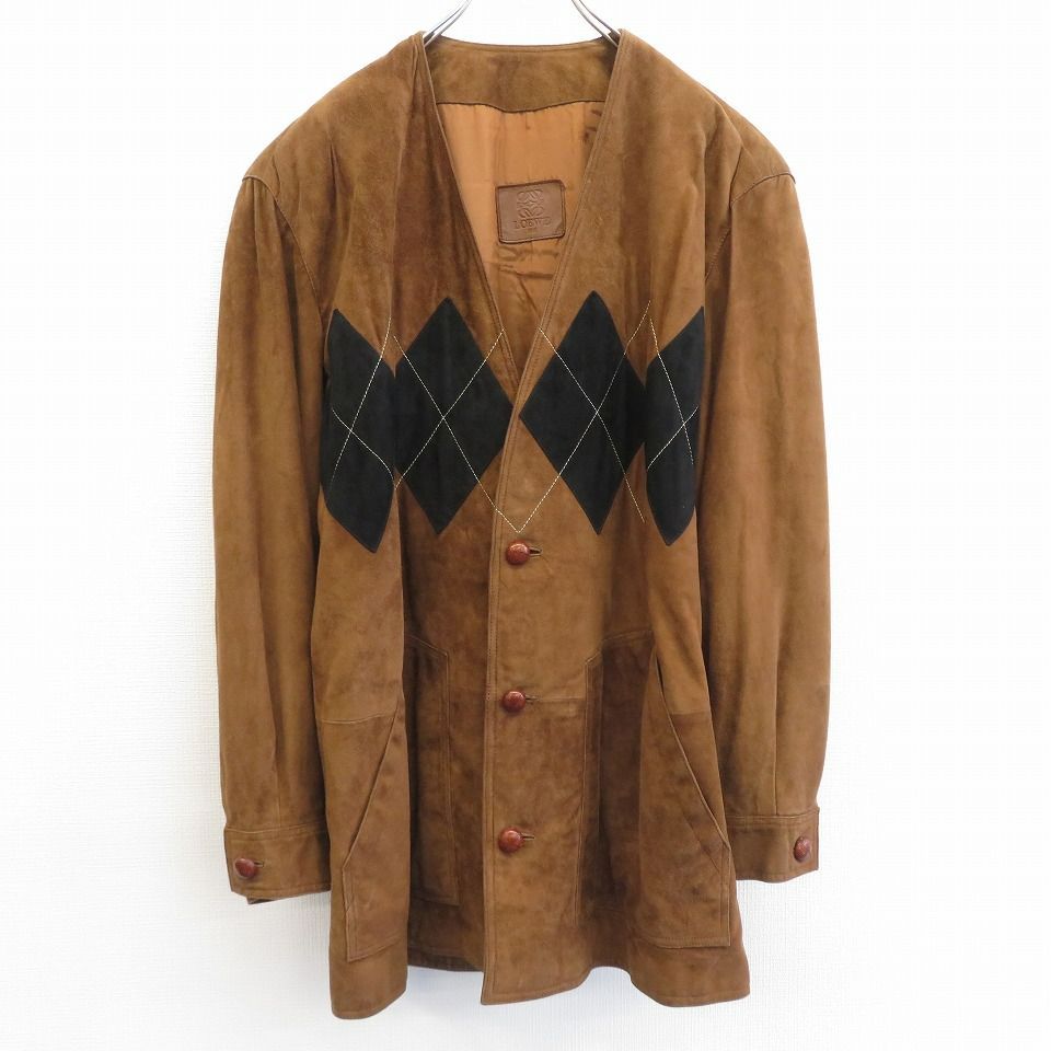 ロエベ LOEWE ヴィンテージ コート スウェード アーガイル ロエベ LOEWE ヴィンテージ コート スウェード アーガイル