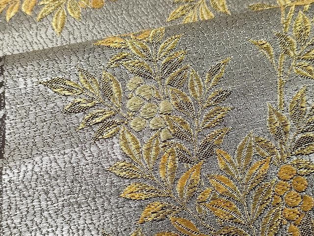 平和屋着物◎六通柄袋帯 菊花文 金銀糸 正絹 逸品 BAAU6898yc 平和