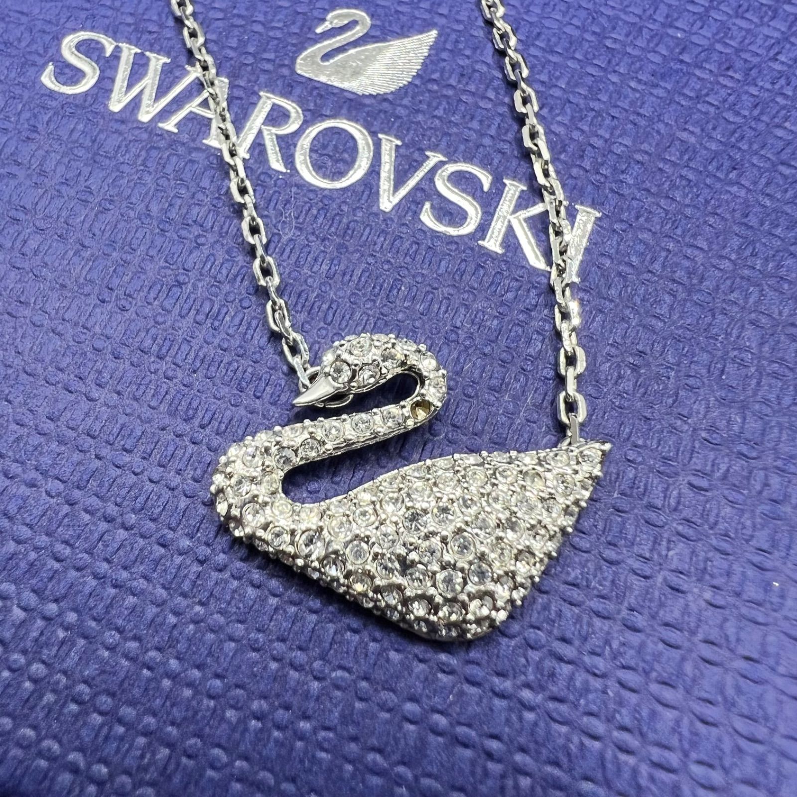 SWAROVSKI スワロフスキー ネックレス スワン シルバー - メルカリ