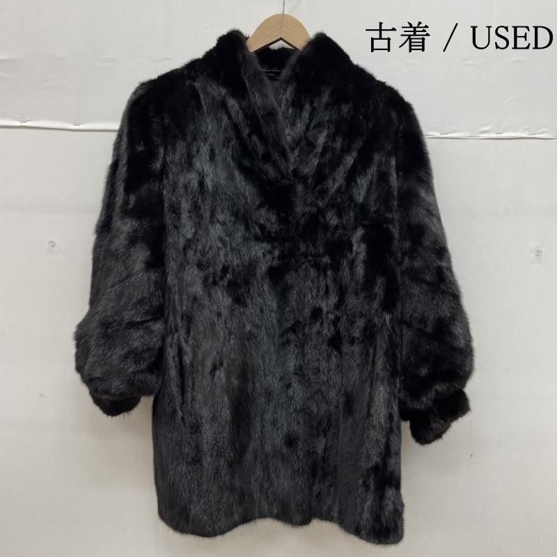 毛皮コートミンクダークブラウンハーフコートセミロングファーコート