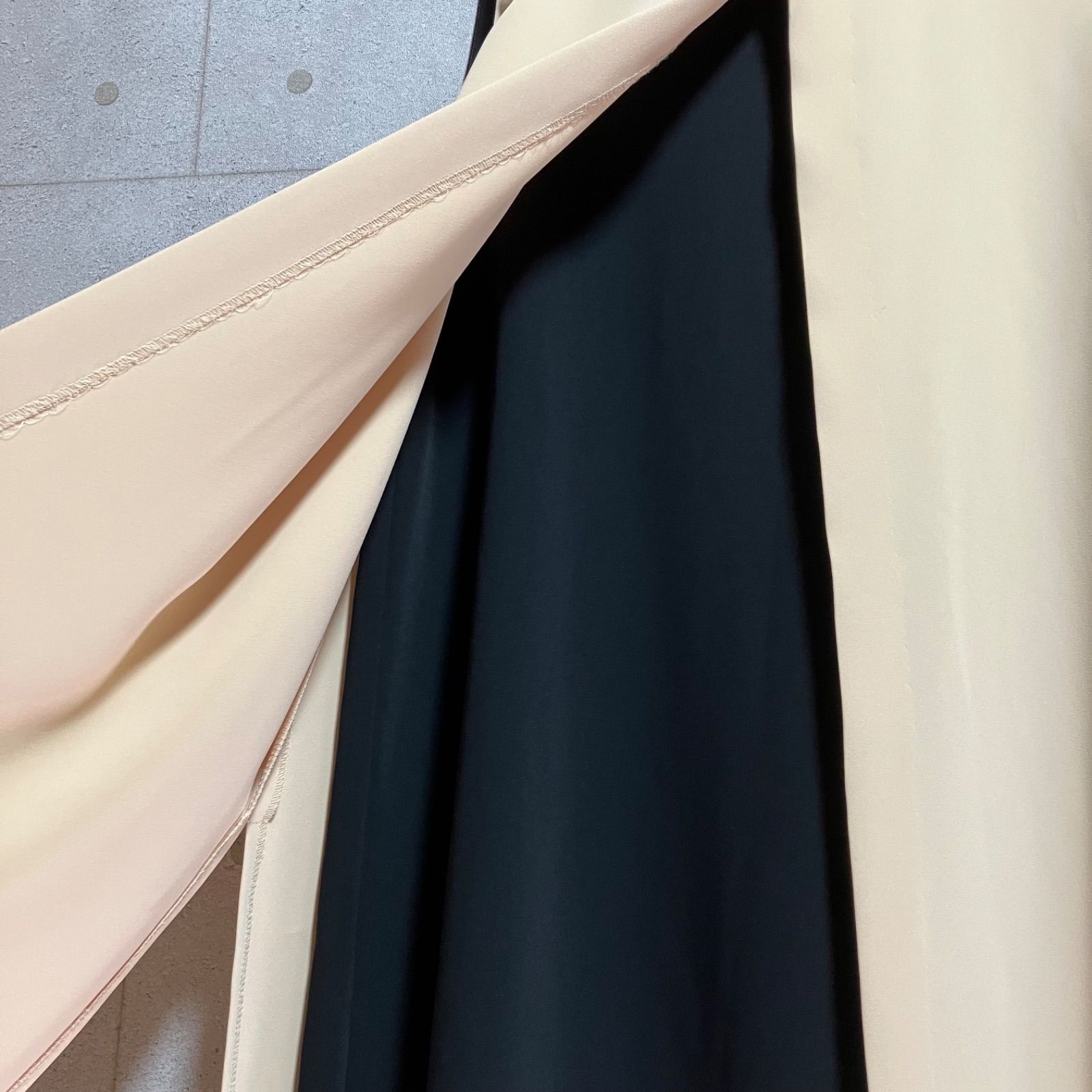 FENNELノースリーブ ロングワンピース 9号 ベージュ/ブラック