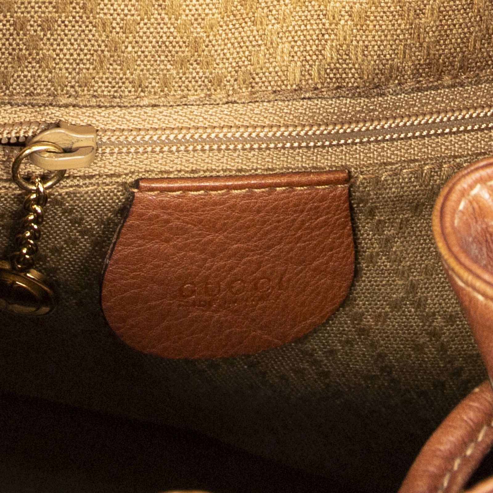 グッチミニバンブーリュックサック茶色カーフスキンレザーAB