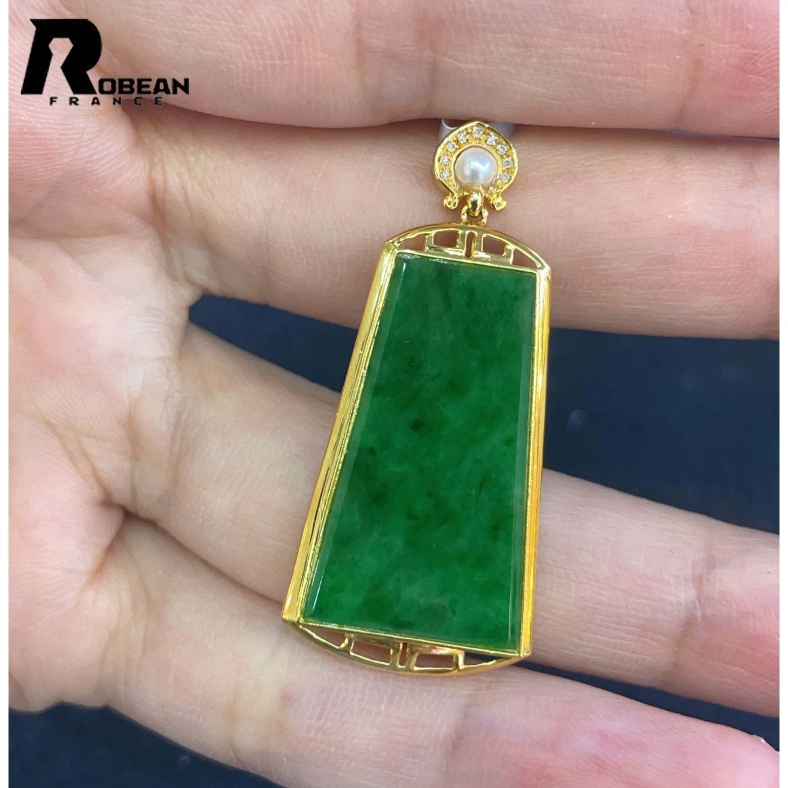 逸品 EU製 定価128万円☆ROBEAN・ヒスイ翡翠☆ペンダント