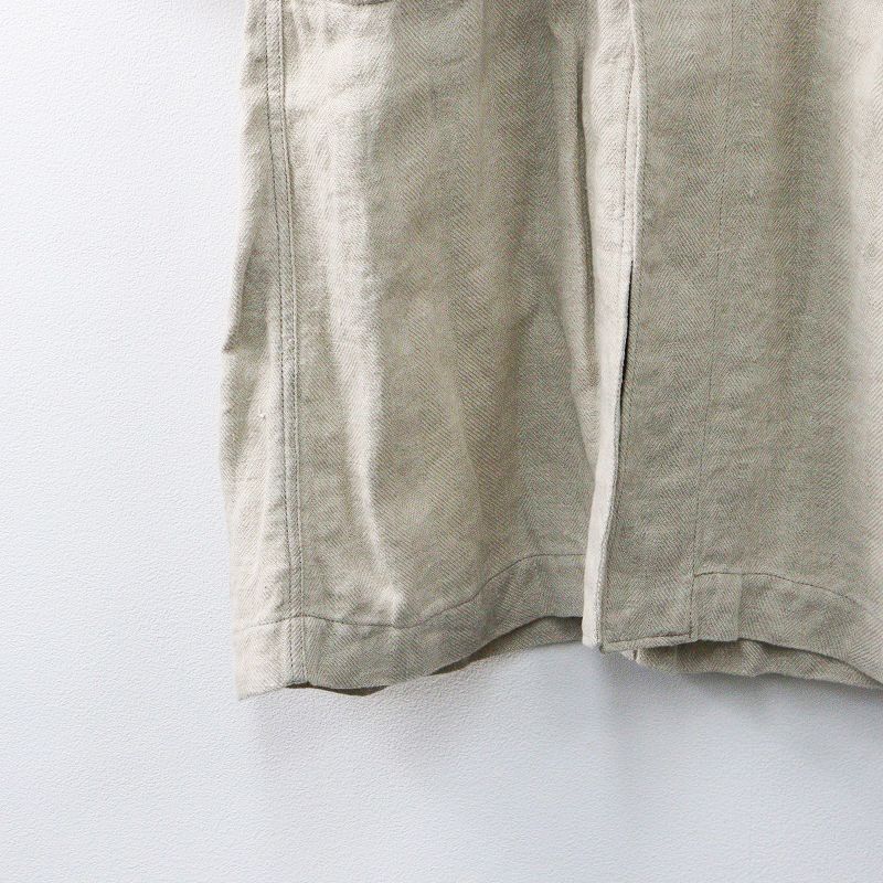 エヴァムエヴァ evam eva リネン Vネック ロング コート 1/ベージュ