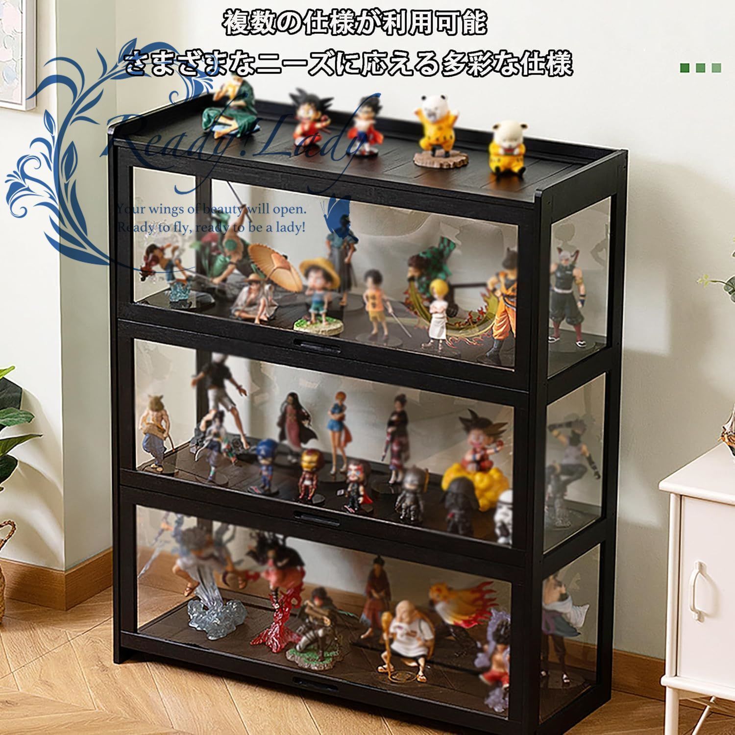 ショーケース展示品/ディズニーストア/マンスリーコレクション/ボビンヘッド ショーケース フィギュア 5層 ディスプレイキャビネット