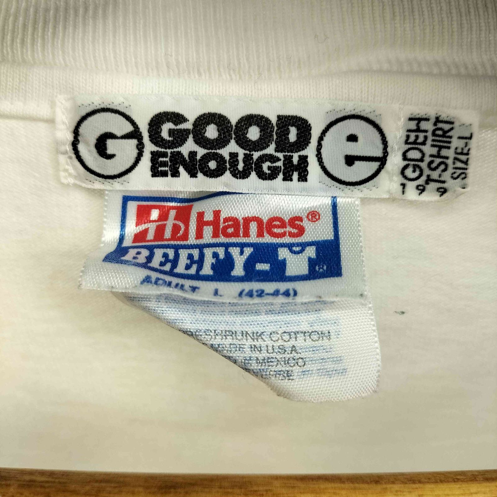 グッドイナフ GOODENOUGH 90s 初期 HANESボディ CLASSIC プリントT 