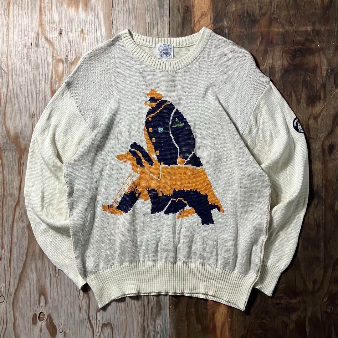 SINACOVA シナコバ 日本製 コットン ニット セーター マリン 犬