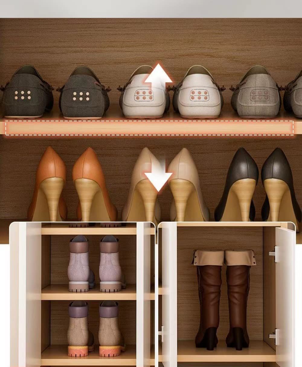 新品 VEEZHA シューズボックス 下駄箱、靴箱、足付き (ナチュラル) 靴