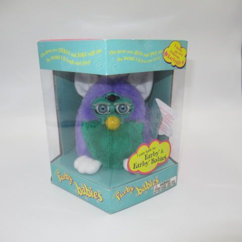 1999年 90 s FURBY ファービー Babies ベイビー トーキング 人形 フィギュア ぬいぐるみ ビンテージ パープル×グリーン