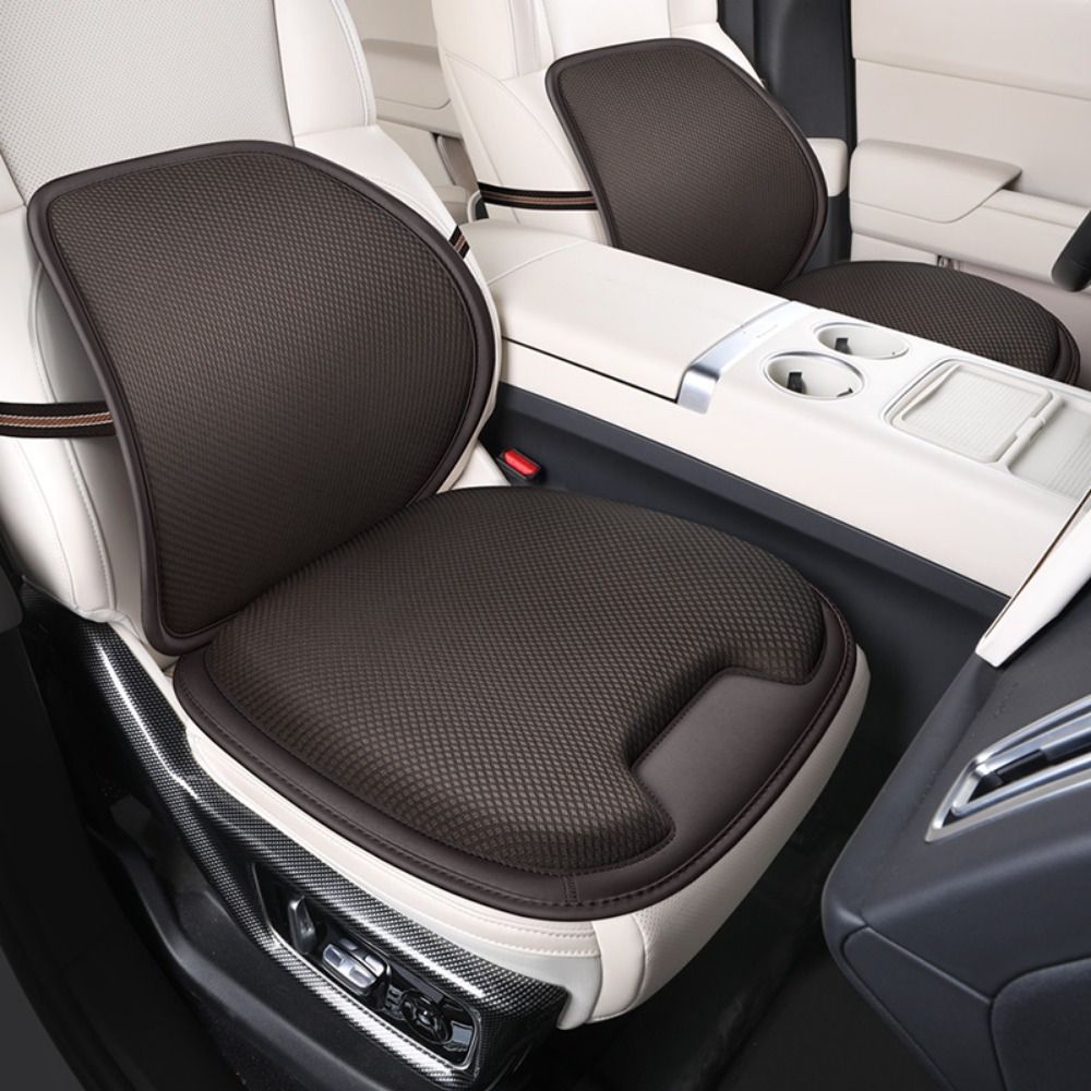 車用 シートカバー マット クッション 背もたれクッション シートクッション チェアクッション カークッション 腰当て ビジネスチェア オフィス 運転席 腰 座席 快適 フィット スタイリッシュ フェイクレザー ピンク ブラック コーヒー ベージュ グレー