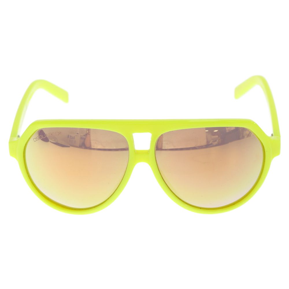 DSQUARED2 (ディースクエアード) DQ0093 ティアドロップ 蛍光イエロー ミラーレンズ サングラス