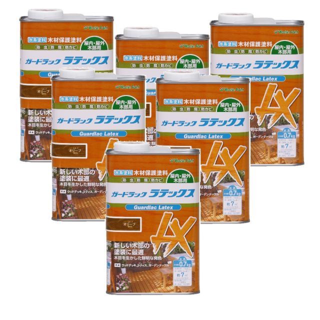 和信ペイント ガードラック ラテックス ＬＸ−７ オリーブ 0.7kg ６缶セット