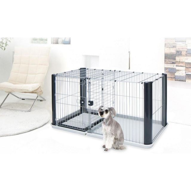 ペティオ アドメイト ヴィラフォートサークル ワイド サークル ケージ 飛び出し防止 トイレトレーワイド付 トイレ 犬用ケージ Add.Mate