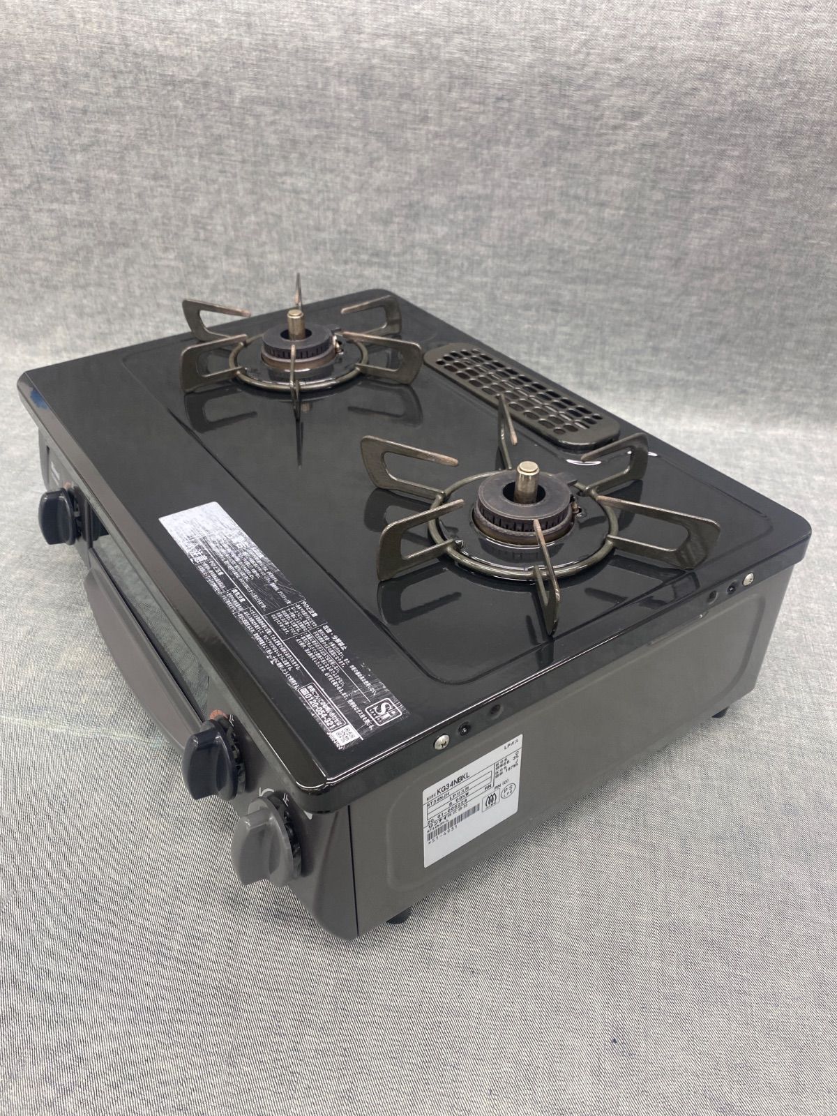 1F AY25102781 ≪ 品≫ リンナイ グリル付ガステーブル KG34NBKL LPガス用