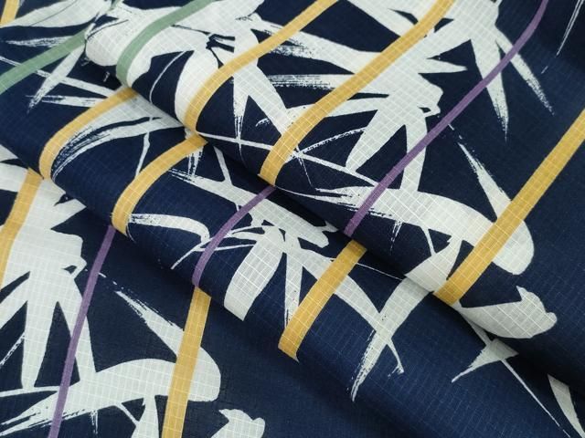 平和屋着物∴夏物 浴衣 綿紅梅 笹竹間道 綿 CAAY4601ng