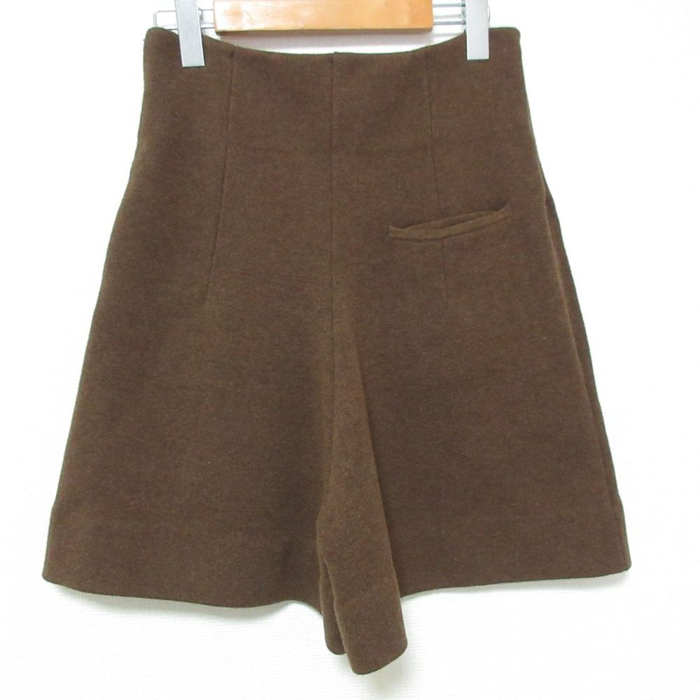 22AW MADISON BLUE マディソンブルー HIGH WAIST SPT LAMB WOOL ウールショートパンツ MB224-8022 サイズS ブラウン レディース 古着