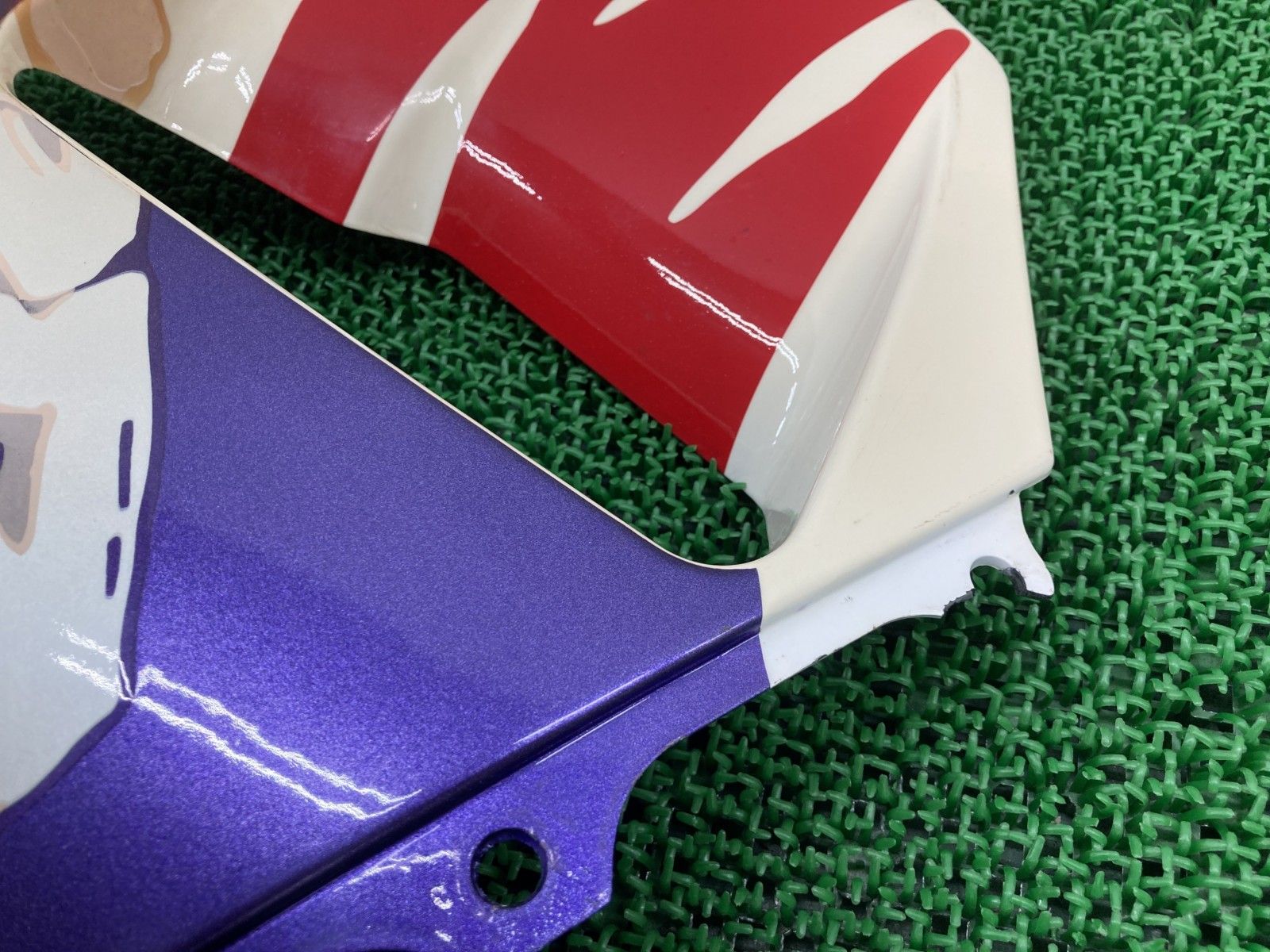 CBR250RR サイドカウル 右 社外 バイク 部品 MC22 ニダボ ノーマルタイプ 修復素材に 品薄 希少品 【中古】 74 CBR250RR サイドカウル 右 社外 バイク 部品 MC22 ニダボ ノーマル