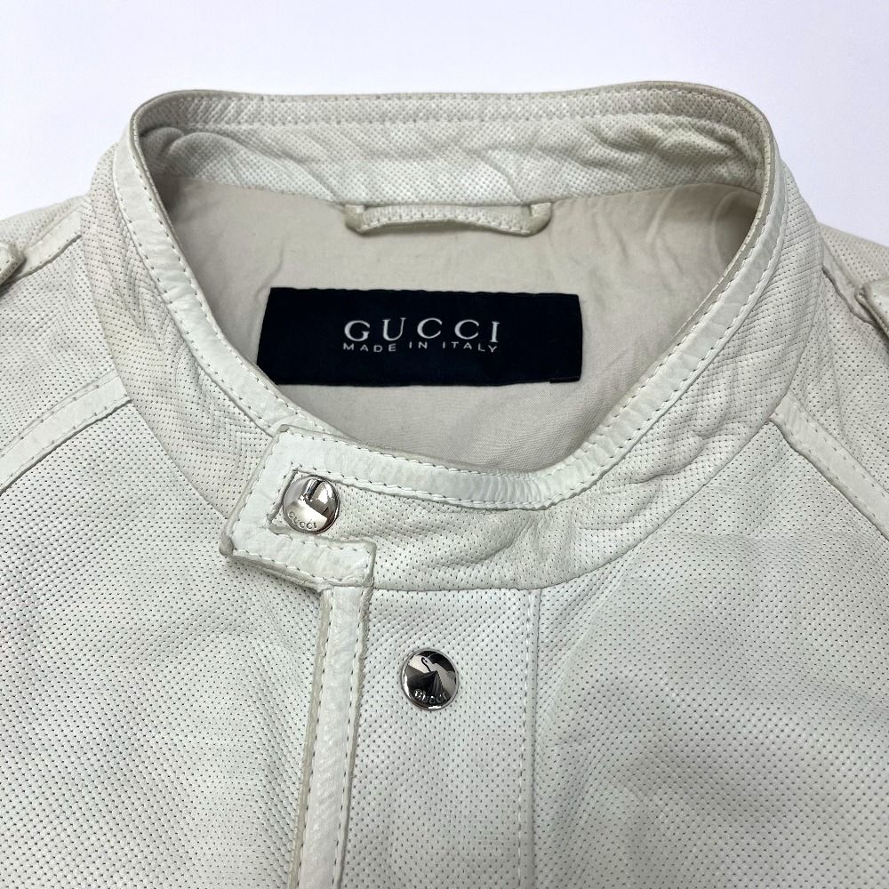 激安ブランド グッチ GUCCI アパレル メンズ【中古】 ホワイト レザー