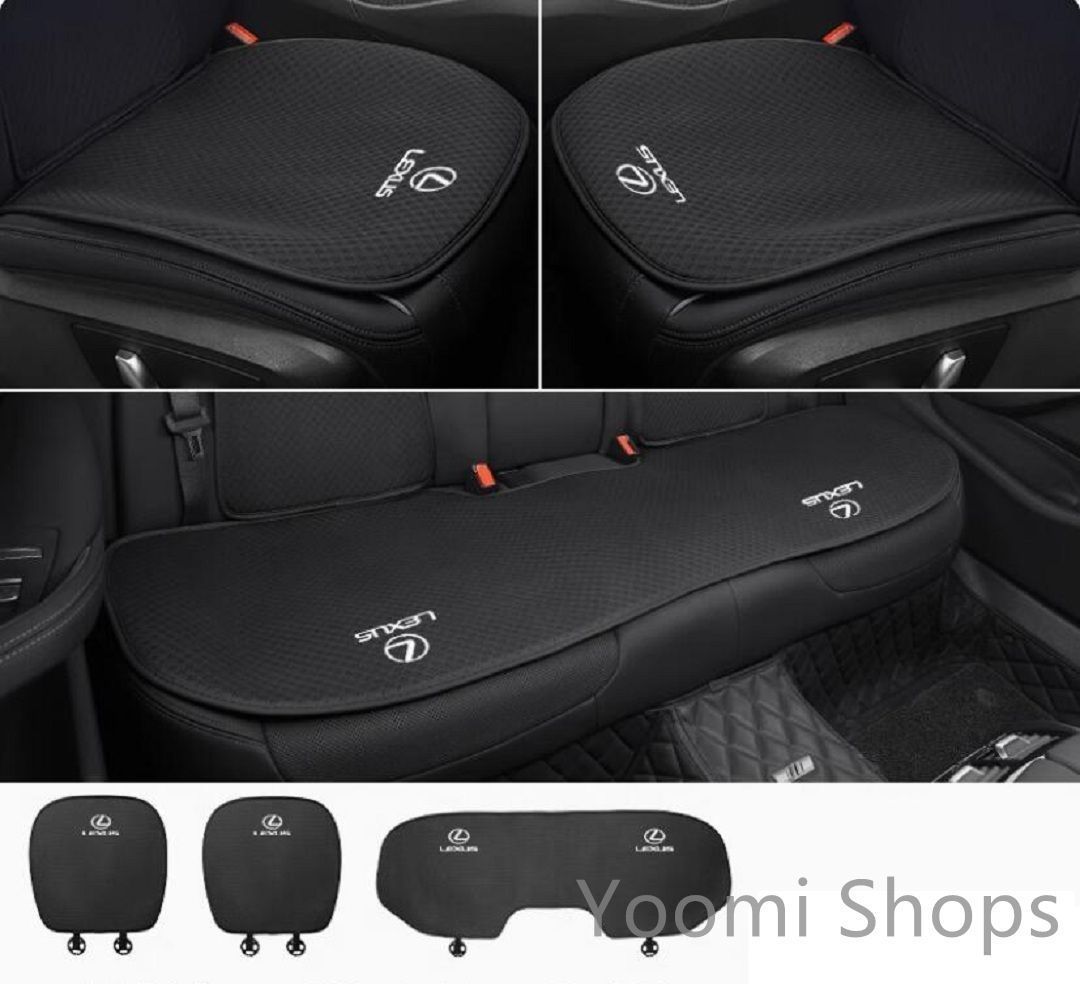【新品未使用】レクサス LEXUS 車シートカバー 椅子カバーマット レーヨン生地 シートクッション 前座席用座布団2枚 後座