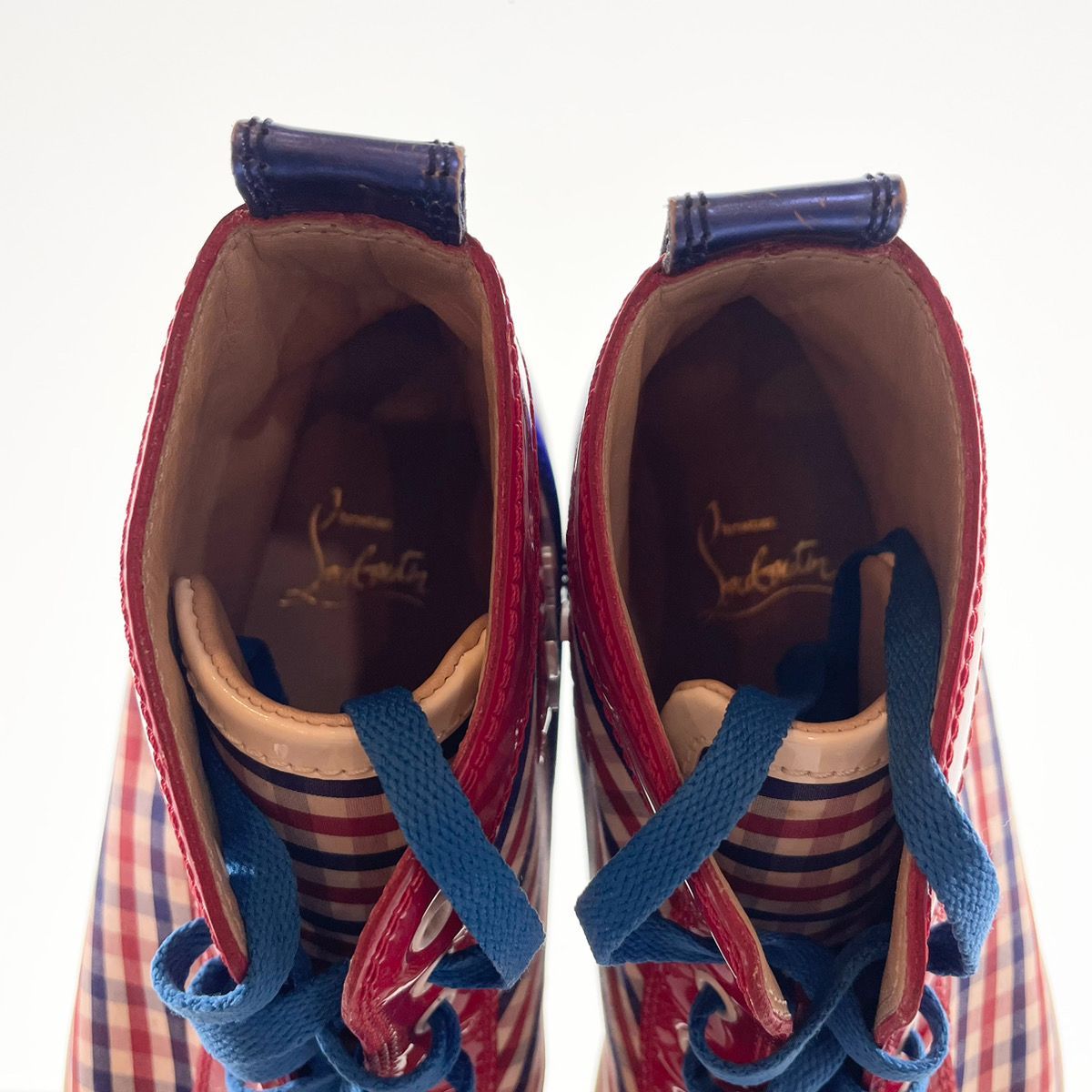 クリスチャン ルブタン Christian Louboutin パテント チェック 