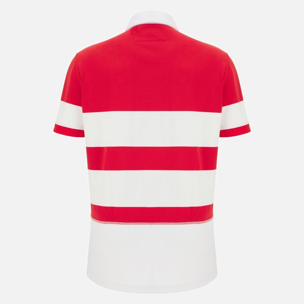 マクロン グロスター ラグビー 2025 26 Tシャツ メンズ レッド 赤 ホワイト 白 モデル 日本未発売