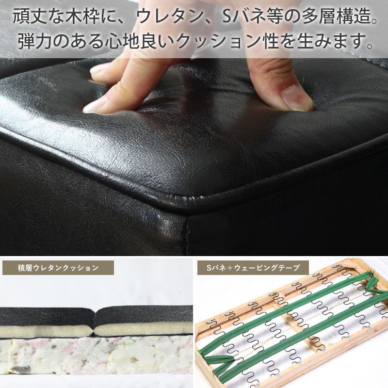 オットマン スツール 収納 おしゃれ 椅子 アンティーク レザー 足置き コンパクト 一人掛け 1人掛け ソファー ソファ ヴィンテージ レザーソファ 合皮 チェア ブラック 北欧 リビングソファ カフェ ブラック iw-90 TALLINNNEXPO_COM