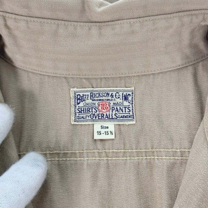 BUZZ RICKSON'S バズリクソンズ ヘリンボーン ミリタリーシャツ ベージュ M23002 Size M