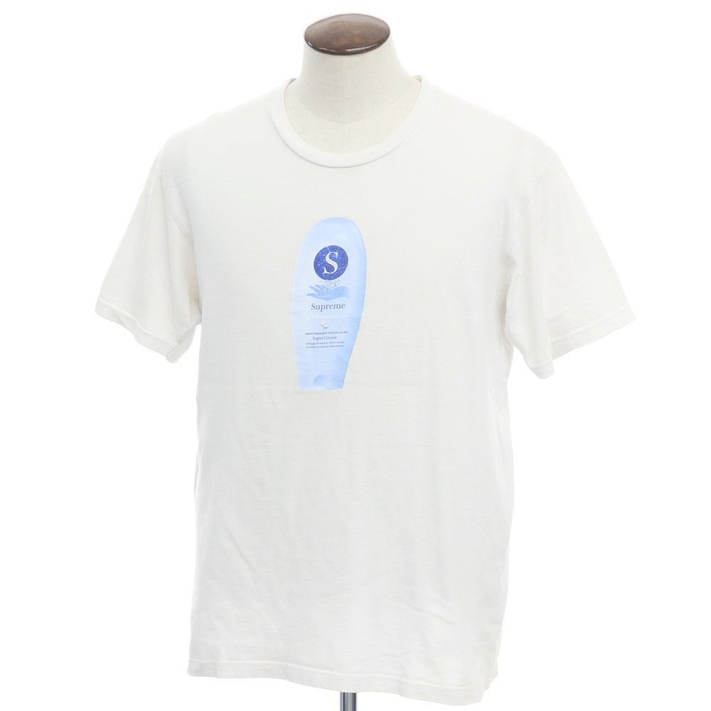 【中古】シュプリーム Supreme 2019年秋冬 Super Cream Tee プリント クルーネック 半袖Ｔシャツ ホワイト【サイズL】【メンズ】