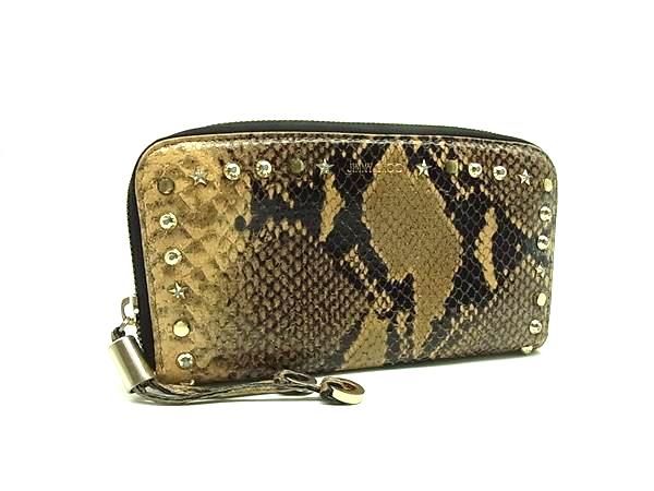 JIMMY CHOO ジミーチュウ パイソン型押しレザー ラウンド JIMMY CHOO ジミーチュウ パイソン型押しレザー ラウンド