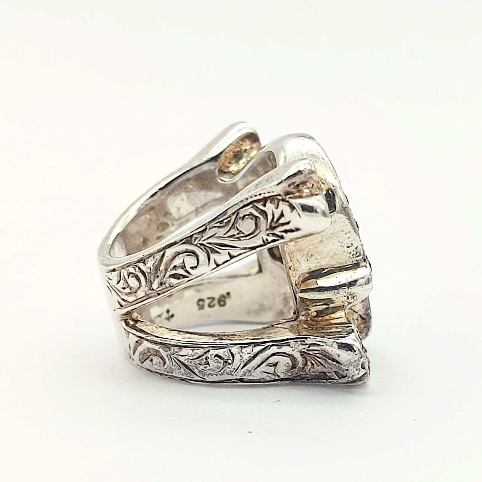 美品】ローリーロドキン スカルボーンクロスリング パヴェ ジルコニア