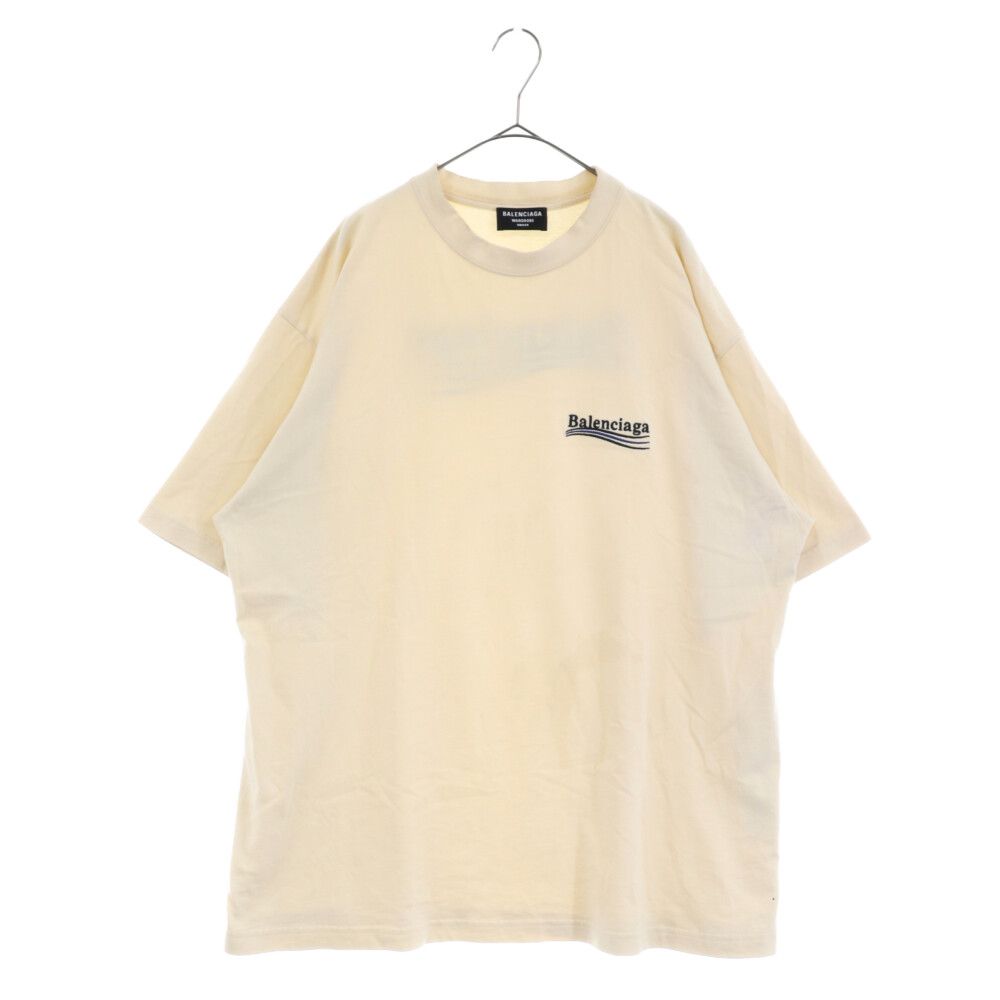 BALENCIAGA (バレンシアガ) 22SS Political Campaign Large Fit Tee ポリティカルキャンペーンロゴクルーネック半袖Tシャツ 641675 TKVJ1 クリーム