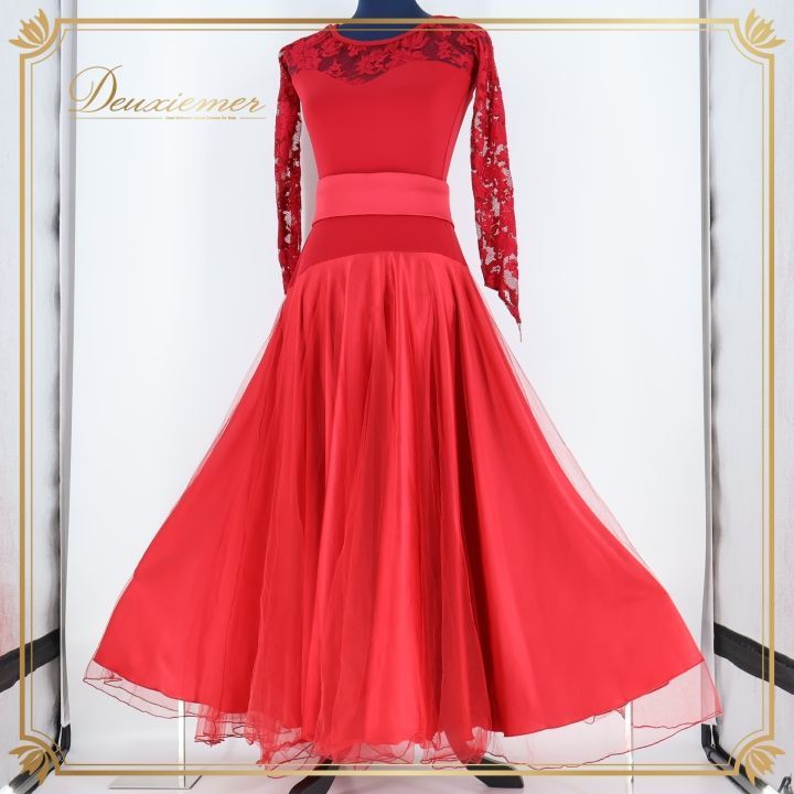 ❤️チュールXラインドレス白S 社交ダンススタンダード 社交ダンス