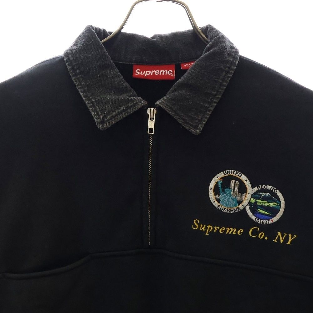 SUPREME (シュプリーム) 23SS Denim Collar Half Zip Sweatshirt 