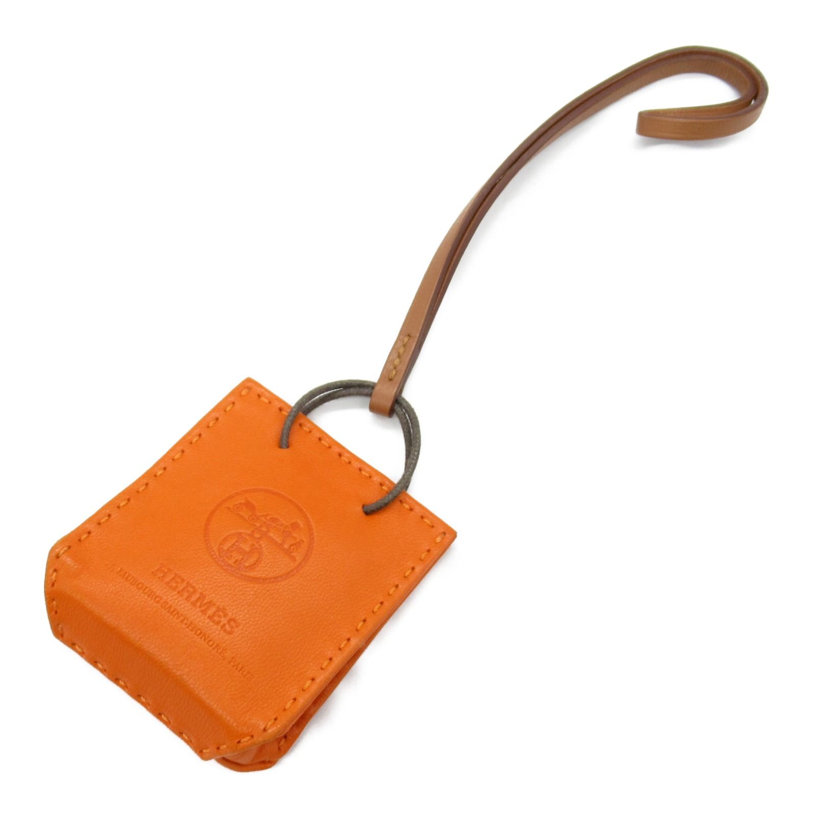 エルメス HERMES チャーム サック オランジュ バッグチャーム フー レザー サック オランジュ レディース Used A