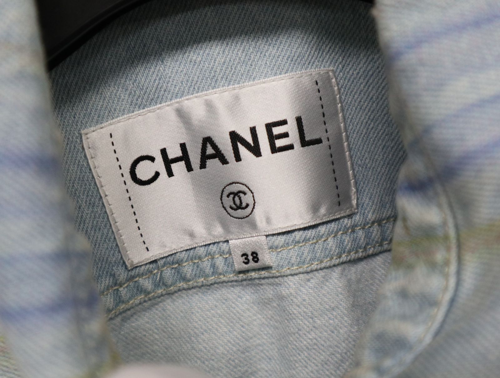 シャネル CHANEL 18SS コットンデニム カメリア ストライプ