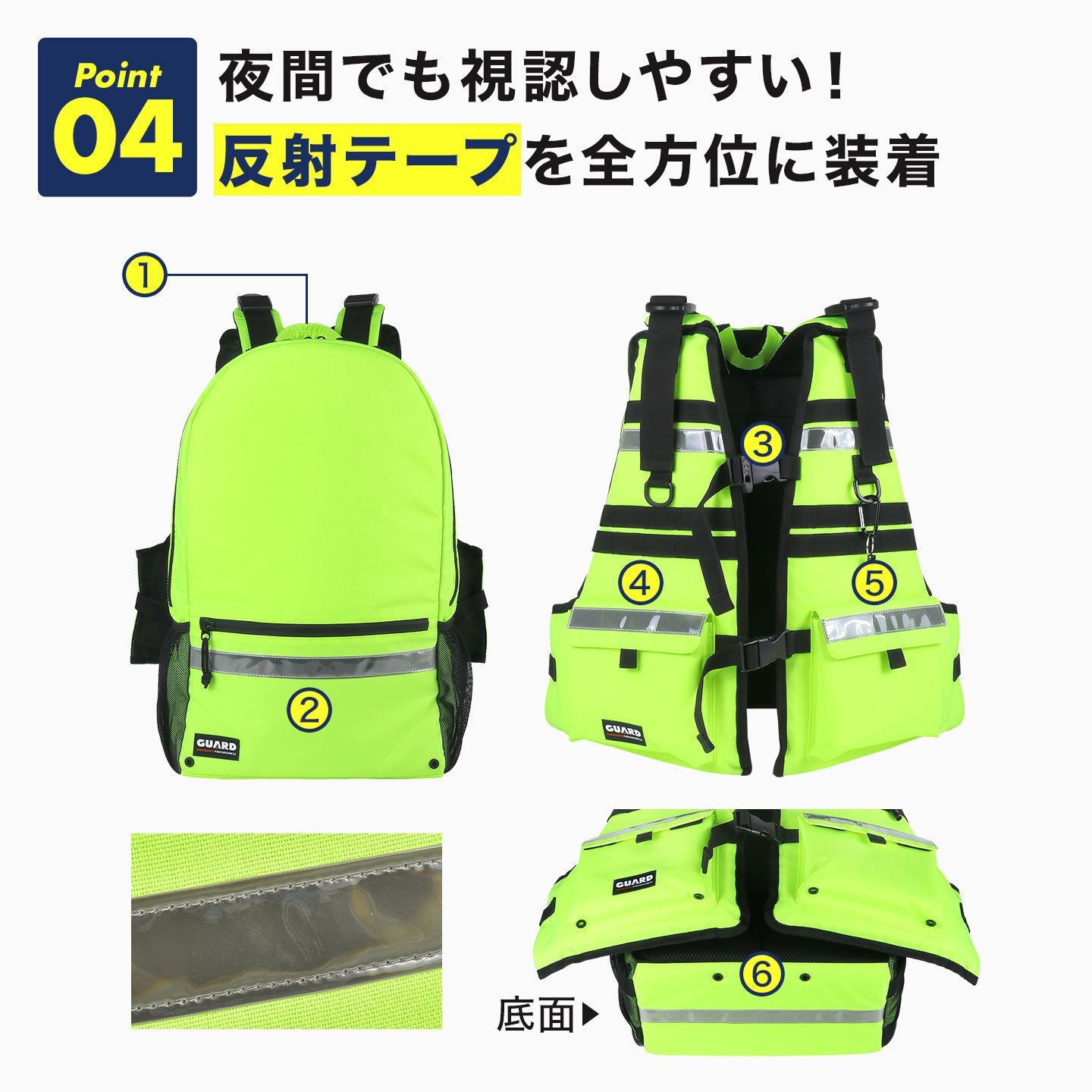 水に浮く 防災リュック GUARD ガード 防水 ライフジャケット一体型 防災バッグ 単品 一人用 軽量 大容量 浮力 反射テープ ホイッスル 笛 水抜き穴 非常用リュック 地震 水害 台風 大雨 洪水 津波 避難 カバ SKLAD-KIRPICHA_RU